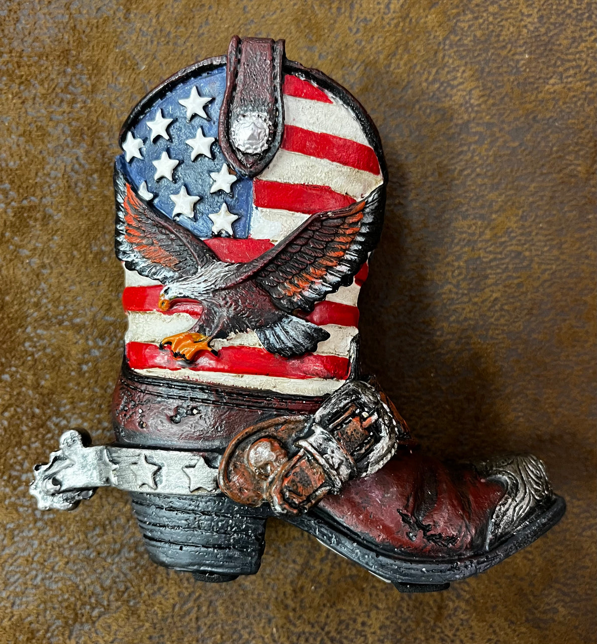 Austin Accent Boot Pencil Cup Eagle & Flag