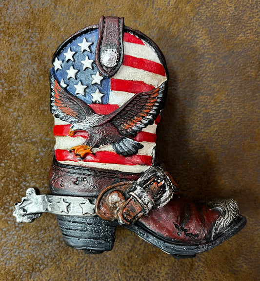 Austin Accent Boot Pencil Cup Eagle & Flag