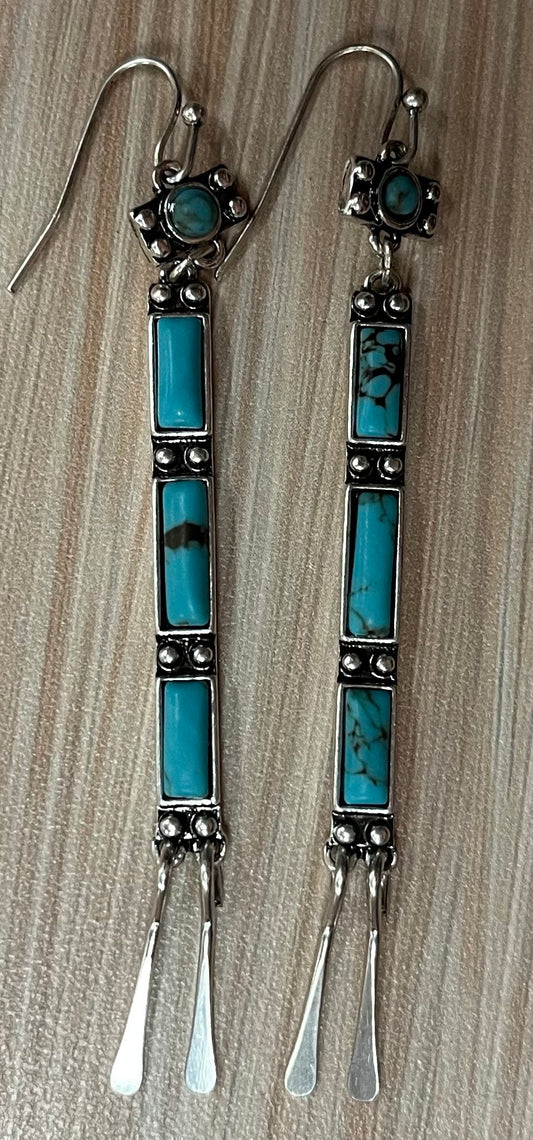 Justin Earrings Vertical Bar with Stones