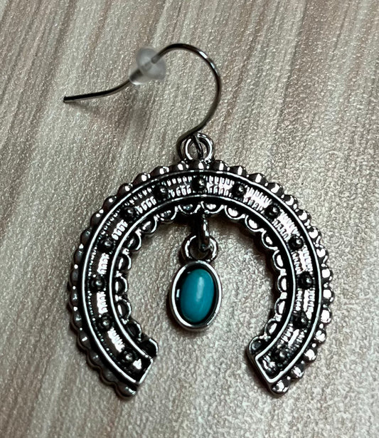 Justin Earrings Naja W/Faux Turquoise Dangle