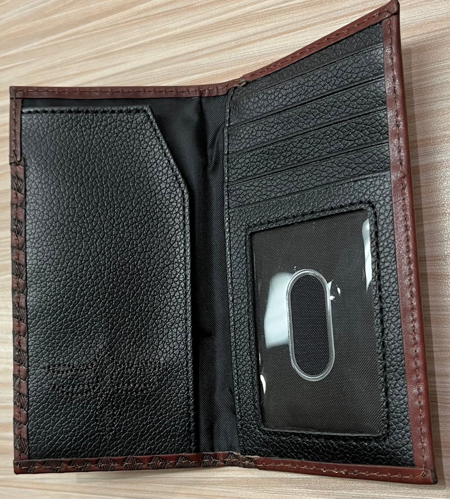 Justin Jr Rodeo Wallet Embossed Yoke W/Basketweave and Steer head