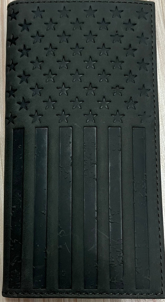 Justin Genuine Leather Rodeo Wallet Graphite Flag