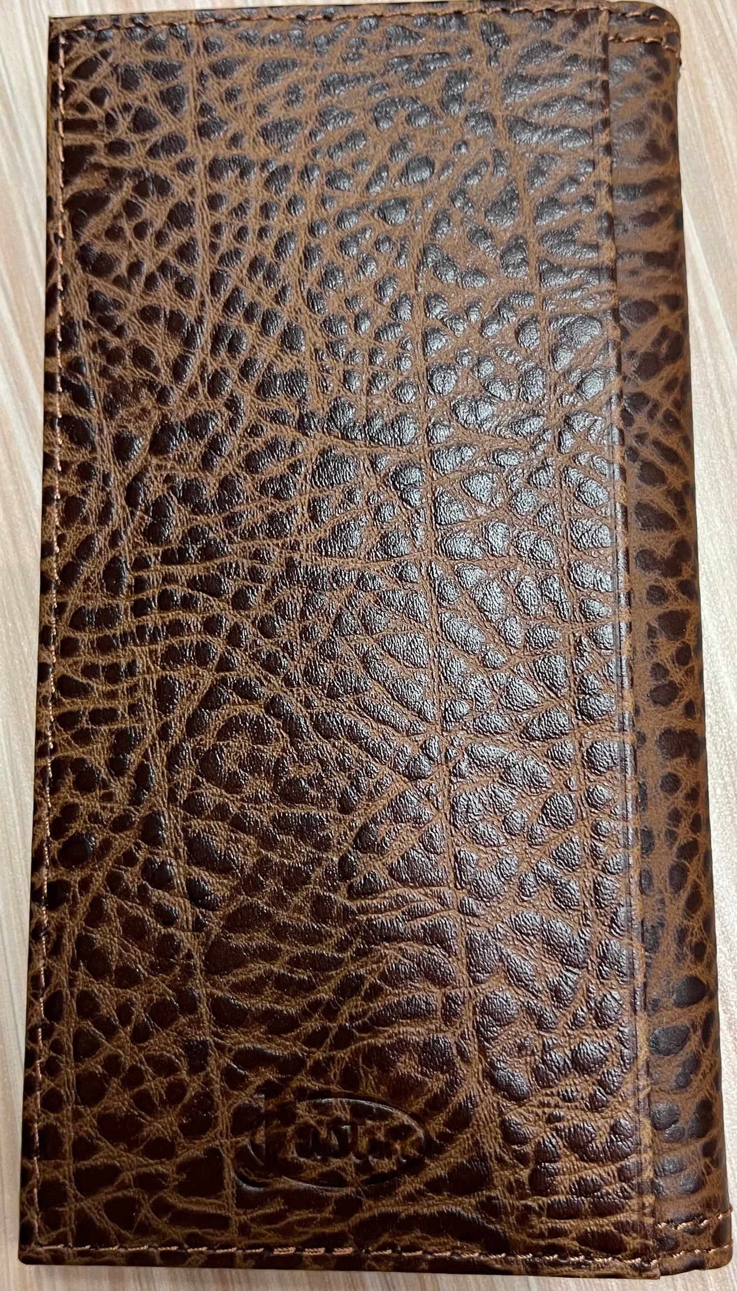 Justin Men's Genuine Leather Rodeo Wallet Tan Textured W/Antique Logo