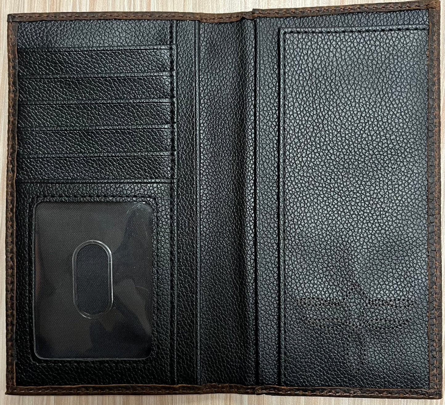 Justin Men's Genuine Leather Oiled Brown Textured W/Antique Silver Logo