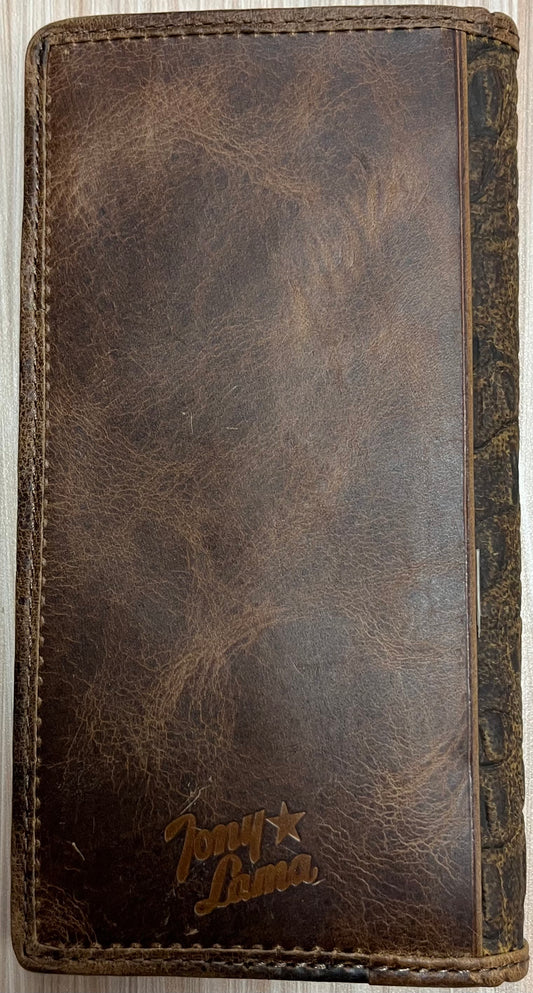 Tony Lama DK Brown Hornback Emboss