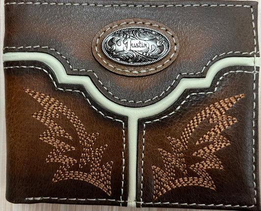 Justin Bifold Wallet Eagle Stitch Wallet