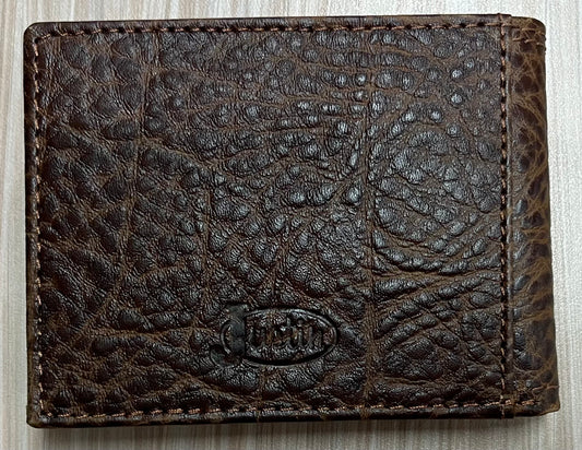 Justin Men's Genuine Leather Bifold Wallet Tan Textured Leather