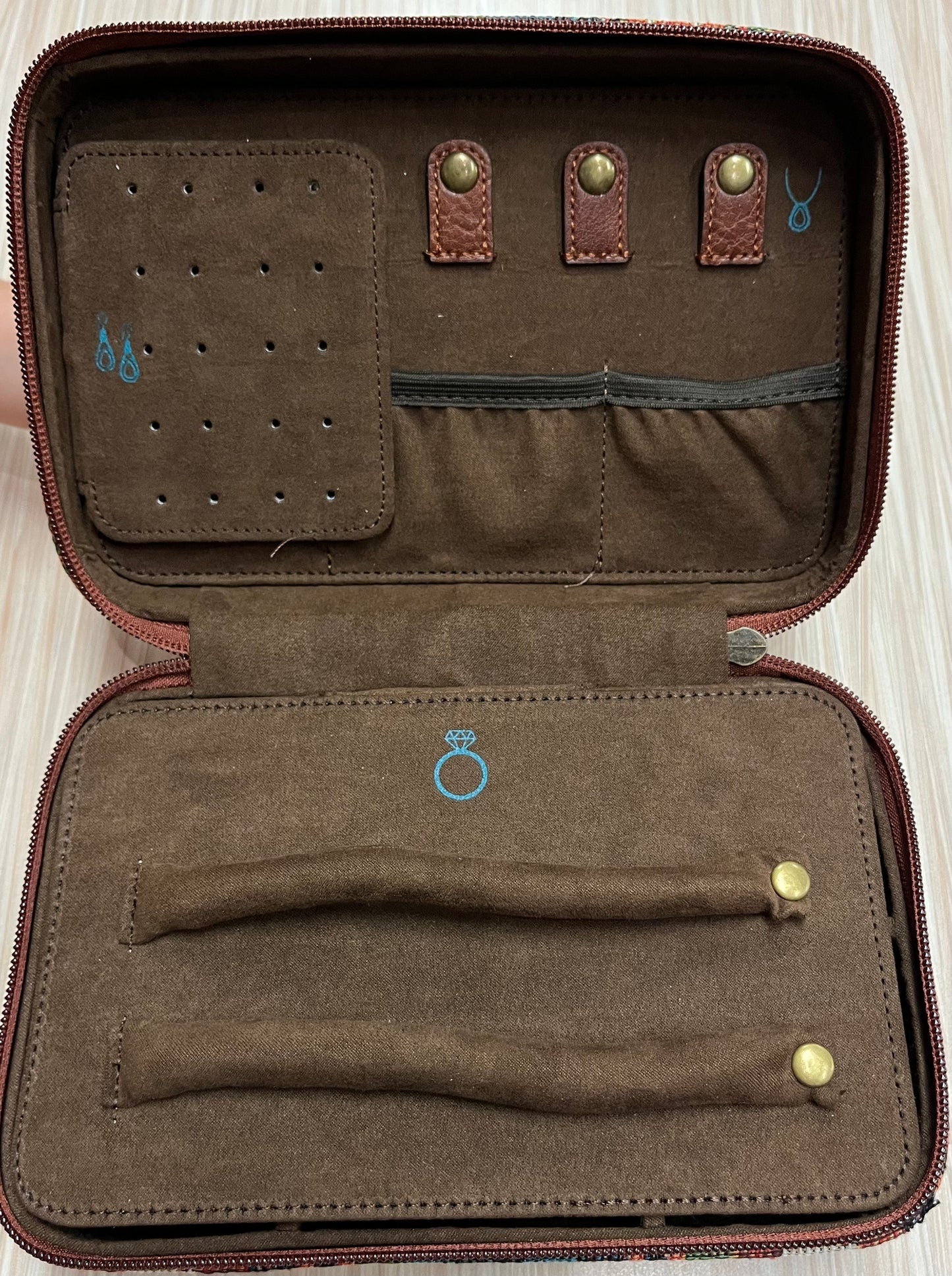 Justin Large Jewelry Case Custom Aztec Jacquard