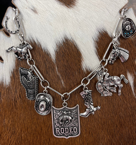 Western Rodeo Charm Necklace