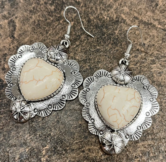 Earrings Heart-Shaped Charm Dangle