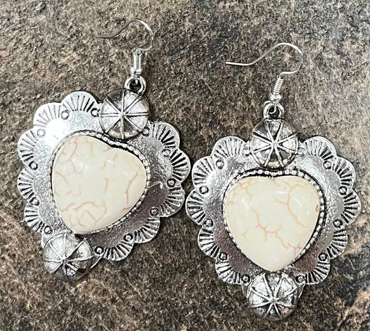 Earrings Heart-Shaped Charm Dangle