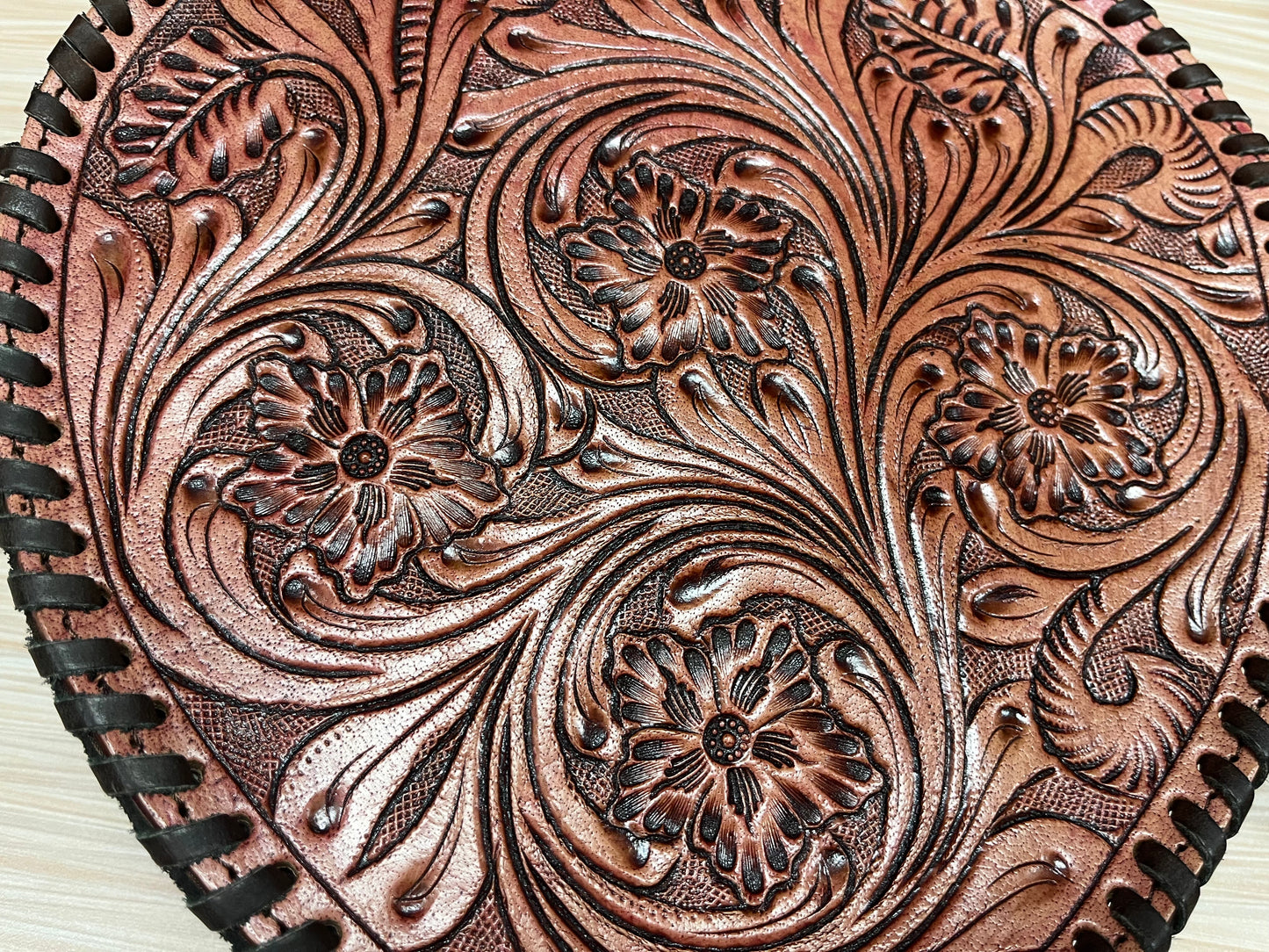 Western Handbag-Heart Shape Tooled Leather