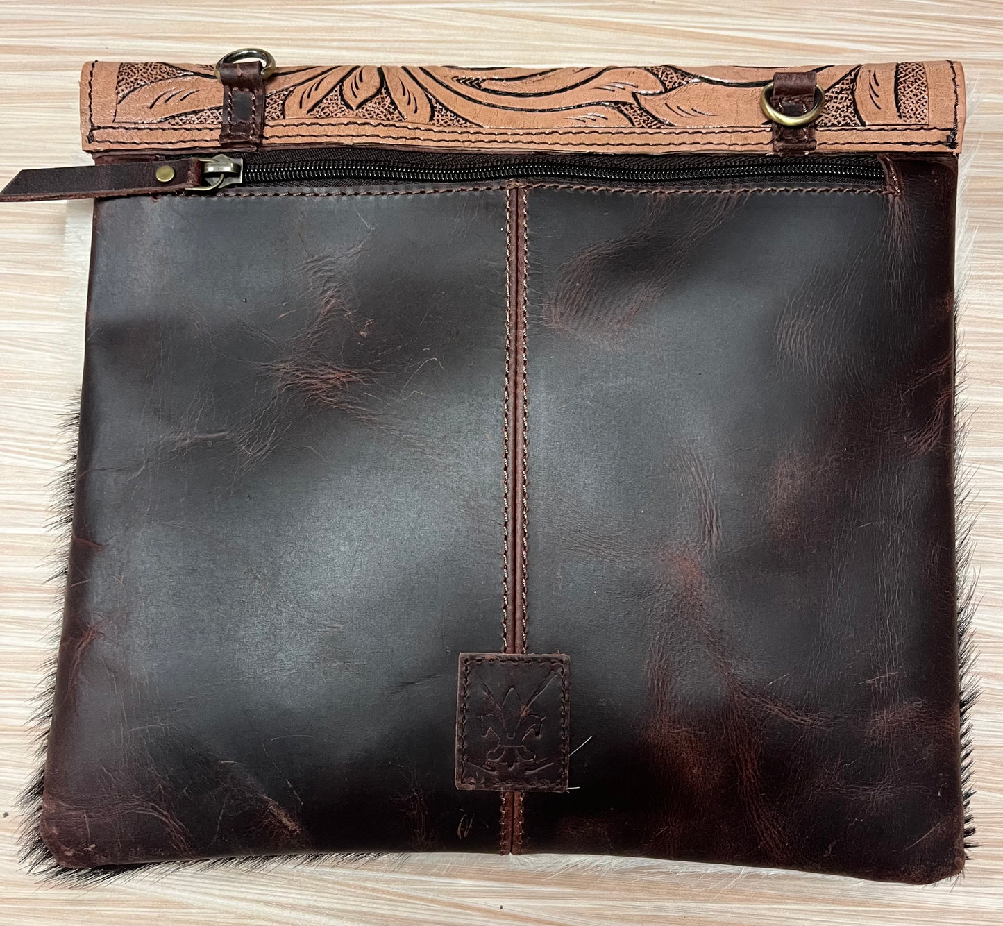 Western Purse-Turquoise Inlay Tooled Leather