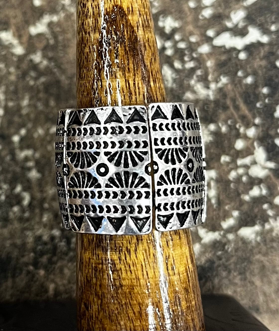 Western Turquoise Geometric Ring