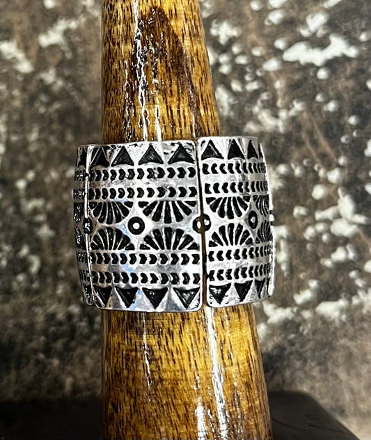 Western Turquoise Geometric Ring