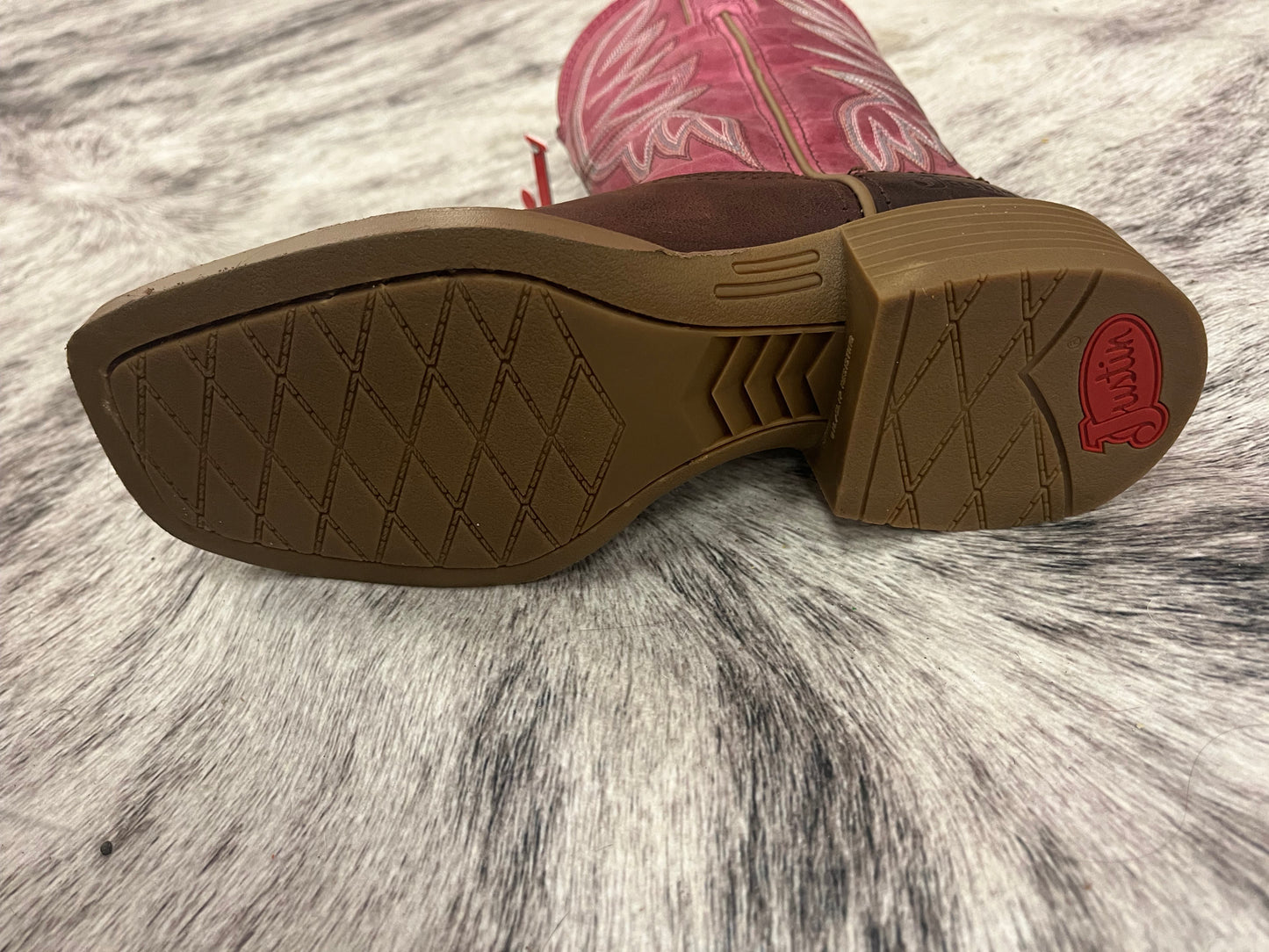 Justin Wmn Boots- Pink Boot Shaft