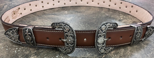 Double Buckle Rhinestone Belt