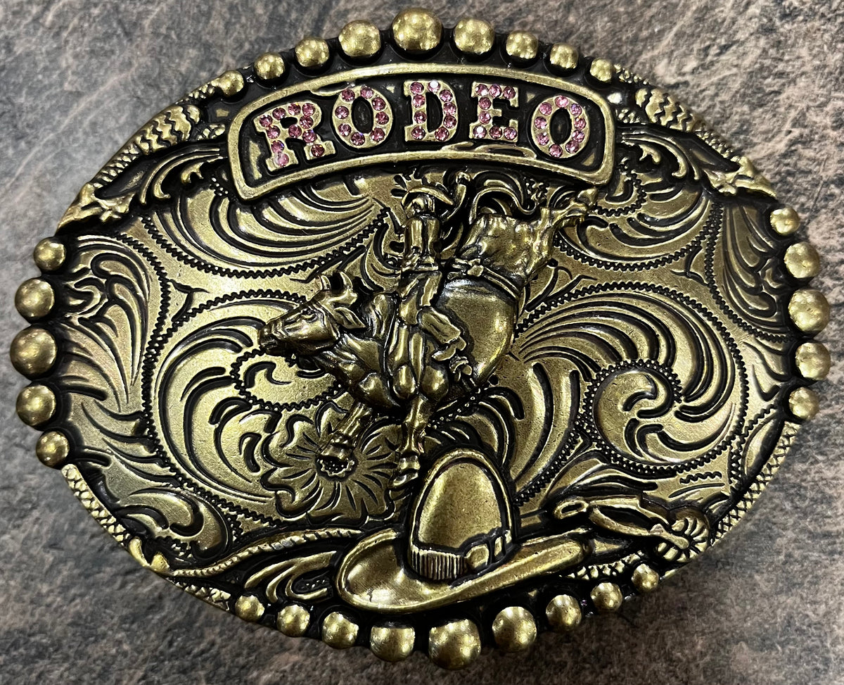 Antique Gold Rodeo Western Buckle