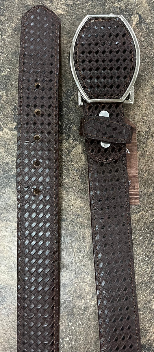 Basketweave Leather Belt