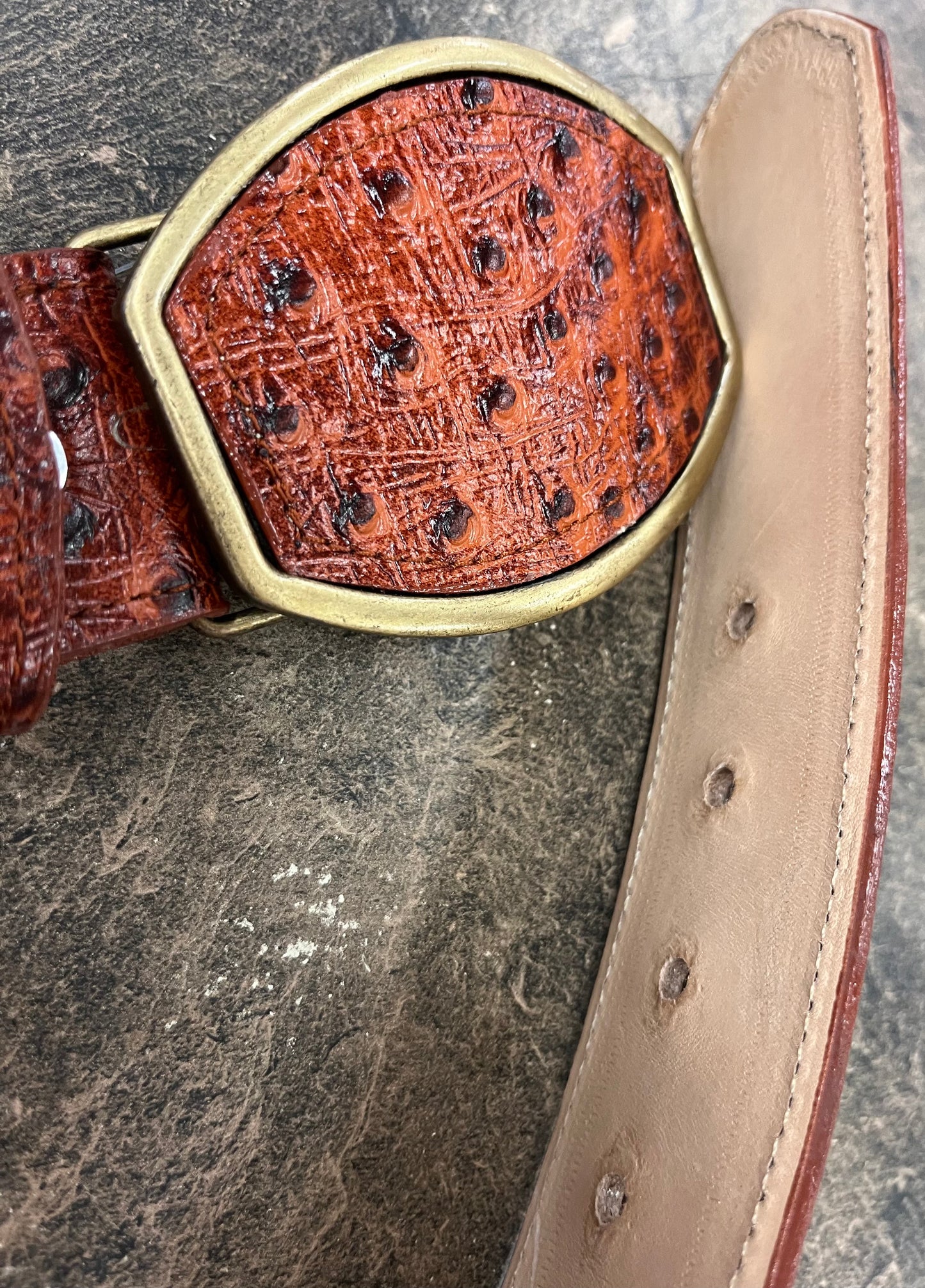 Ostrich Leather Belt