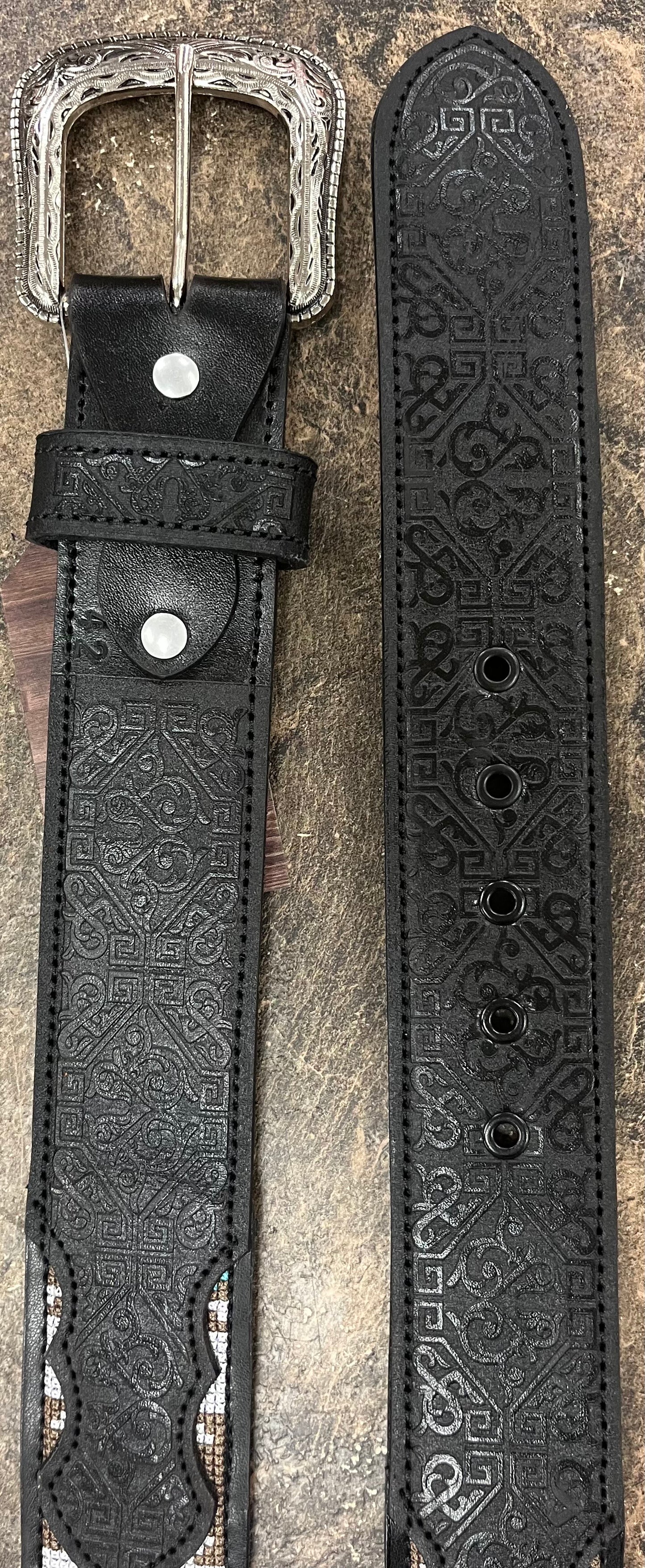 Hand-Tooled & Stitched Belt