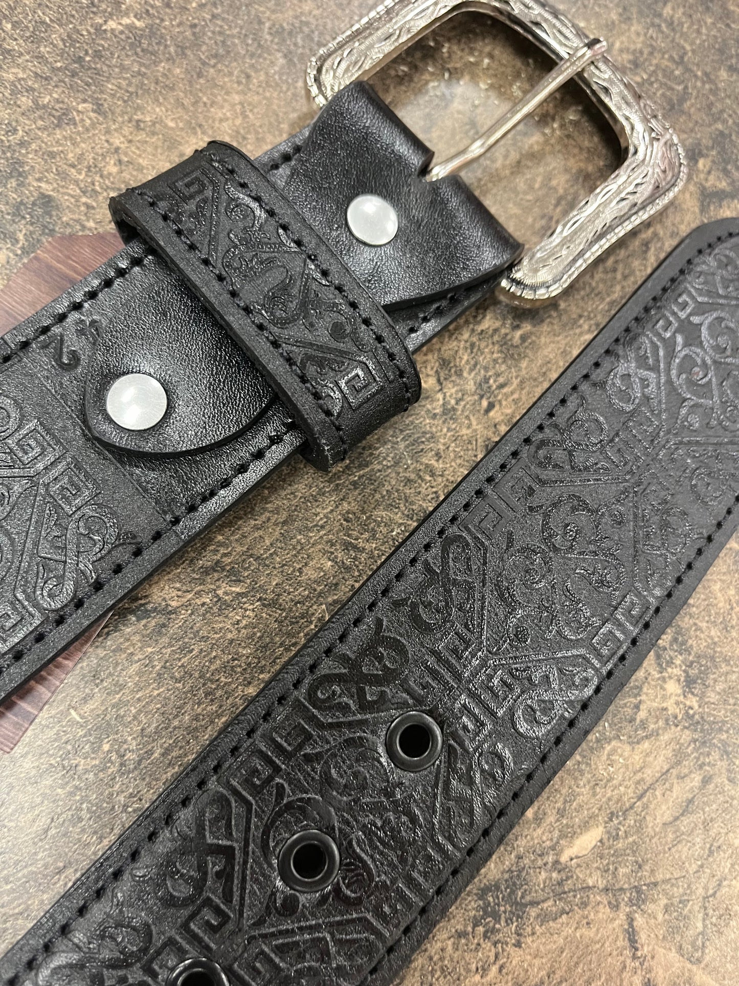 Hand-Tooled & Stitched Belt