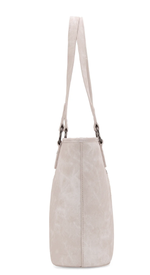 Wrangler "W" Stitch Water Repellent Denim Pocket Zippered Tote Bag- Beige