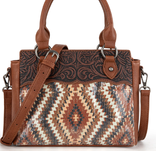 Montana West Tooled Aztec Collection Tote/Crossbody