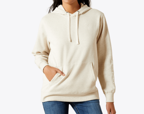 WMS Ariat Logo Hoodie - Beige/Oatmeal