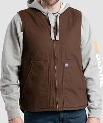 Heartland Sherpa-Lined Washed Duck V-Neck Vest