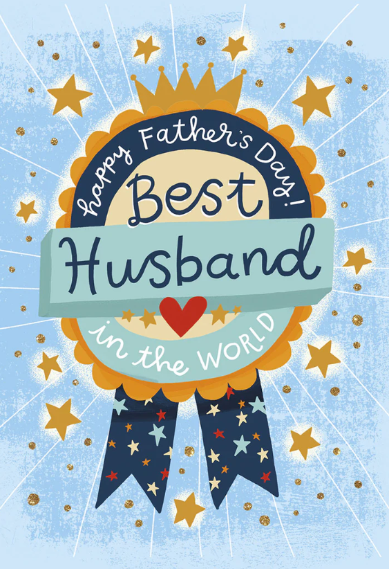 Happy Father's Day Best Husband Award Greeting Card Heartfelt Father's Day Greeting Card