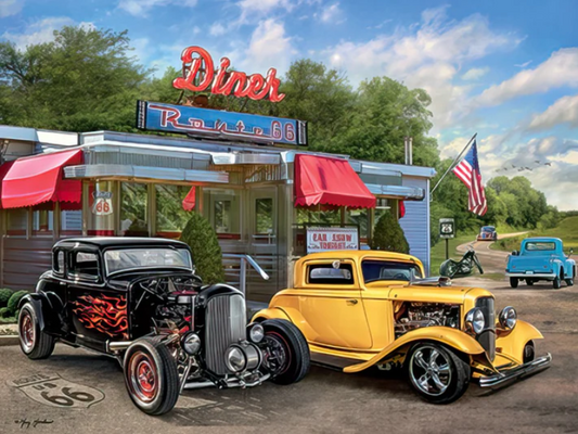 For Him: Classic Car Diner 'Great Guy' Birthday Card | Complimentary Birthday Greeting Card