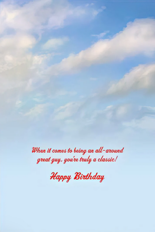 For Him: Classic Car Diner 'Great Guy' Birthday Card | Complimentary Birthday Greeting Card