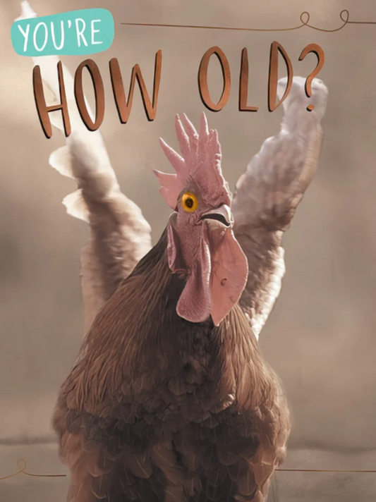 Funny Chicken Birthday Card - You're How Old? | Funny Birthday Greeting Card