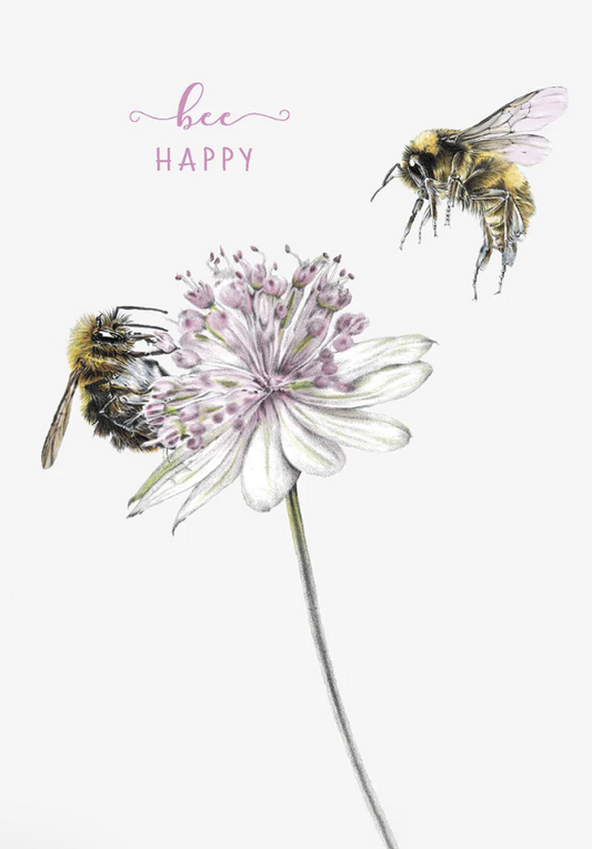 Two Bees with Flower Friendship/Care & Concern Card
