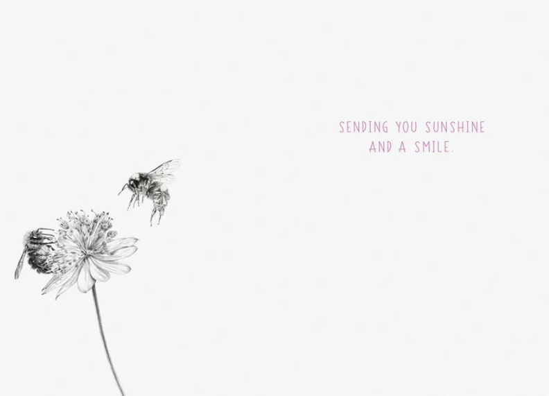 Two Bees with Flower Friendship/Care & Concern Card