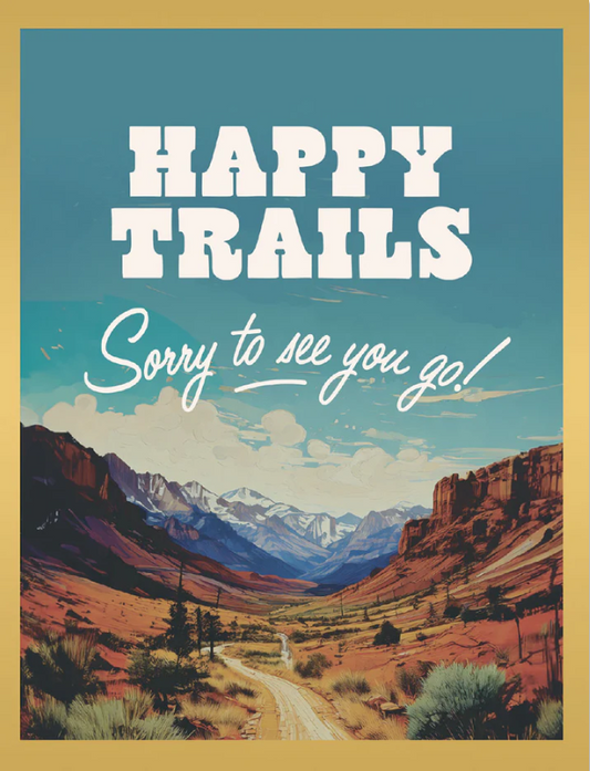 Happy Trails Mountain Road Goodbye Card | Lighthearted Goodbye Greeting Card