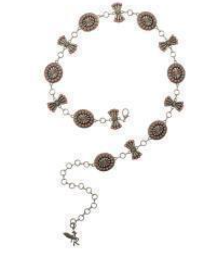 Angel Ranch Ladies Chain Belt Oval Butterfly Conchos Chain Light Pink