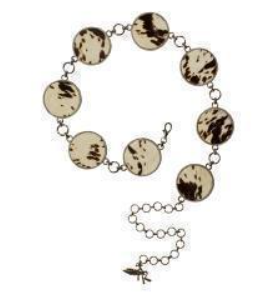 Angel Ranch Ladies Chain Belt Round Calf Hair Conchos Brown