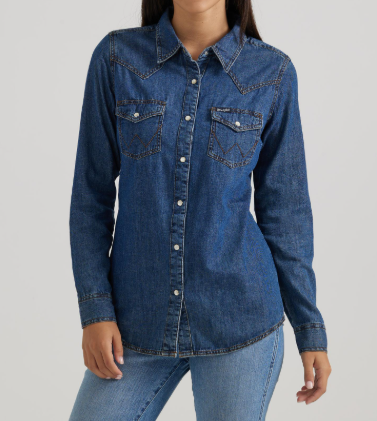 Wrangler Western Fashion Top - Dark Denim