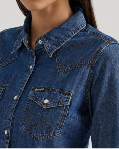 Wrangler Western Fashion Top - Dark Denim