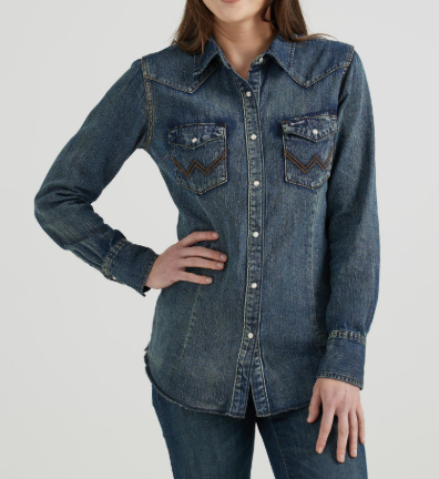 Wrangler Women Western Fashion Top - Denim