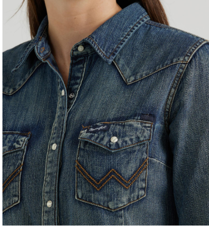 Wrangler Women Western Fashion Top - Denim