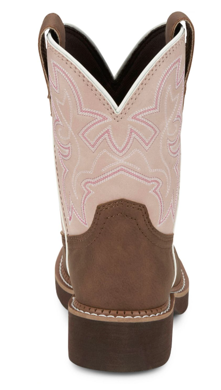 Justin Kay Toasted Brown Pink Cowhide 8" Women