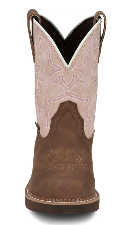 Justin Kay Toasted Brown Pink Cowhide 8" Women