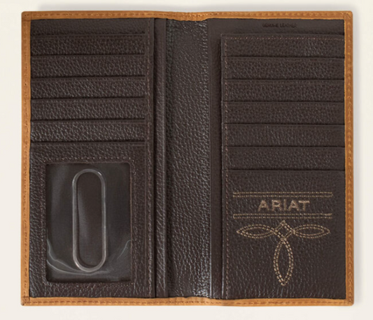 Ariat Mens Rodeo Wallet Center Bump Shield Black