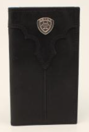 Ariat Mens Rodeo Wallet Center Bump Shield Black