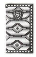 Ariat Mens Rodeo Style Wallet Diamond Lacing Southwestern Fabric Black