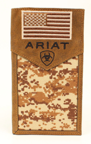 Ariat Medium Brown Digital Camo Rodeo Wallet