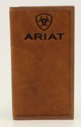Ariat Mens Rodeo Wallet Embossed Logo Medium Brown